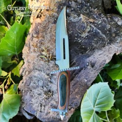 Crocodile Bowie 2 Knife - Stainless Steel Blade, Colorwood Handle