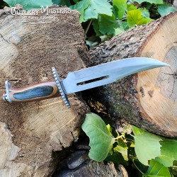 Crocodile Bowie 2 Knife - Stainless Steel Blade, Colorwood Handle