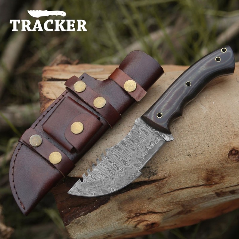 Hand-Forged Damascus Tool | Micarta Handle & Premium Sheath