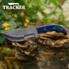 Damascus Tracker Knife | Micarta Handle | Full Tang | Hand-Forged