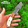 Damascus Tracker Knife | Camel Bone Handle | Handcrafted & Durable