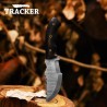 Damascus Tracker Knife | Micarta Rose Wood Handle | Full Tang Blade