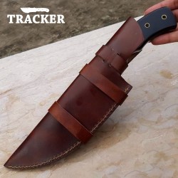 Handmade Damascus Steel Fixed Blade | Black Resin Handle