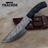 Handmade Damascus Steel Fixed Blade | Black Resin Handle