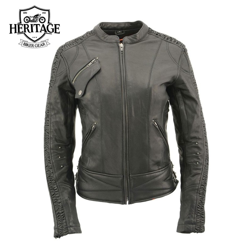 Women's Premium Leather Racer Jacket – Stylish, Durable & Comfortable