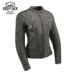 Women's Premium Leather Racer Jacket – Stylish, Durable & Comfortable