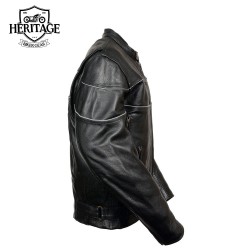 Men's Black Racer Leather Motorcycle Jacket | Premium Quality