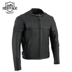 Men's Black Racer Leather Motorcycle Jacket | Premium Quality