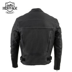 Men's Black Racer Leather Motorcycle Jacket | Premium Quality