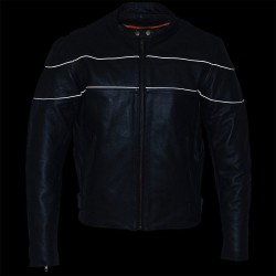 Men's Black Racer Leather Motorcycle Jacket | Premium Quality