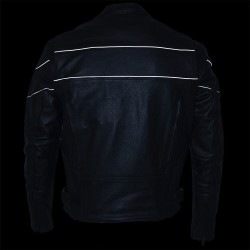 Men's Black Racer Leather Motorcycle Jacket | Premium Quality