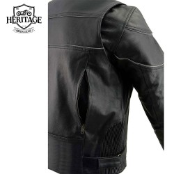 Men's Black Racer Leather Motorcycle Jacket | Premium Quality