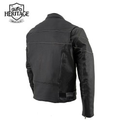 Men's Black Racer Leather Motorcycle Jacket | Premium Quality