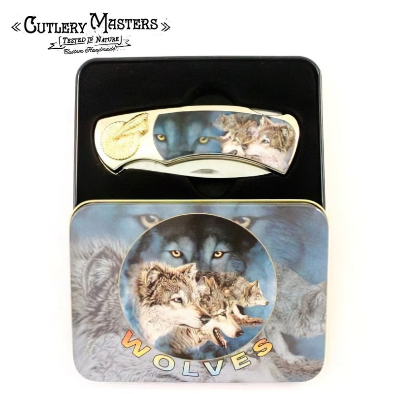 Wolf-Themed Collectible Box Knife | Premium Stainless Steel Blade