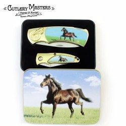 Equestrian Elegance Horse 2-Piece Box Knife Combo Set | Sharp Duo