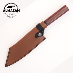 Precision 7-Inch Culinary Tool with Rosewood Handle & Leather Sheath