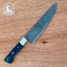 Handcrafted Damascus Steel Culinary Tool with Blue Handle