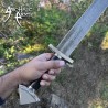 Legendary Viking Sword Hand Forged Damascus Steel with Leather Sheath