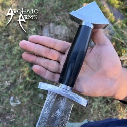 Legendary Viking Sword Hand Forged Damascus Steel with Leather Sheath