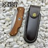 Timeless Walnut Folding Tool with Leather Sheath – Gift Ready