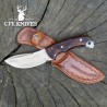 Elegant Nessmuk Hunting Knife with Walnut Handle and Leather Sheath