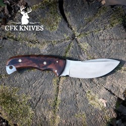 Elegant Nessmuk Hunting Knife with Walnut Handle and Leather Sheath