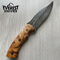 Handcrafted Real Damascus Steel Tool with Chestnut Handle