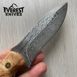 Handcrafted Real Damascus Steel Tool with Chestnut Handle