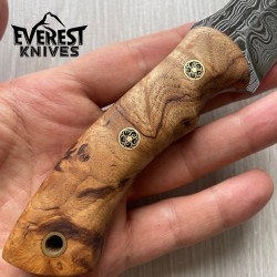 Handcrafted Real Damascus Steel Tool with Chestnut Handle