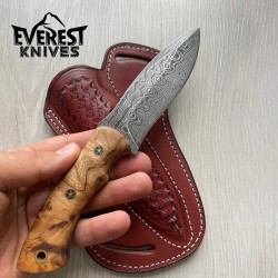 Handcrafted Real Damascus Steel Tool with Chestnut Handle