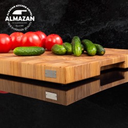 Premium Oak End Grain Board with Handles and Waterproof Finish