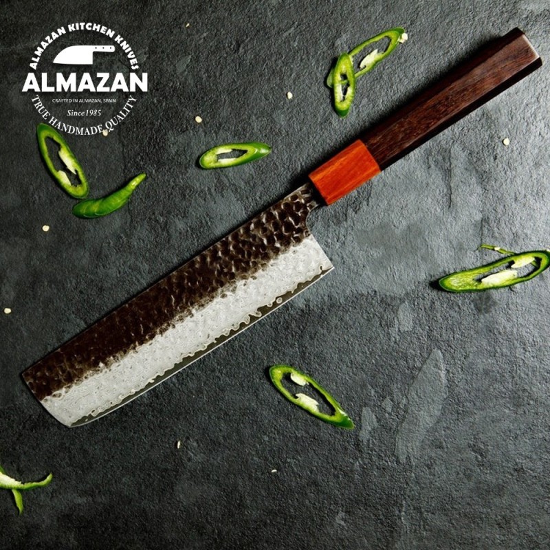 Shāpu Hammered Damascus Nakiri – Precision Vegetable Chopper