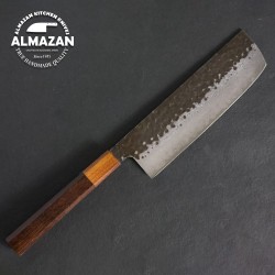 Shāpu Hammered Damascus Nakiri – Precision Vegetable Chopper