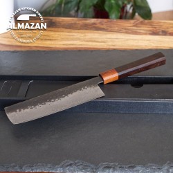 Shāpu Hammered Damascus Nakiri – Precision Vegetable Chopper