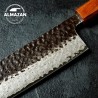 Shāpu Hammered Damascus Nakiri – Precision Vegetable Chopper