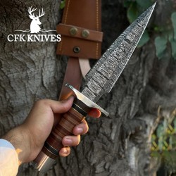 Custom Damascus Dagger – Hand Forged with Elegant Twist