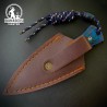 Handmade Mokuti Damascus Dagger – Sharp Edge with Leather Sheath