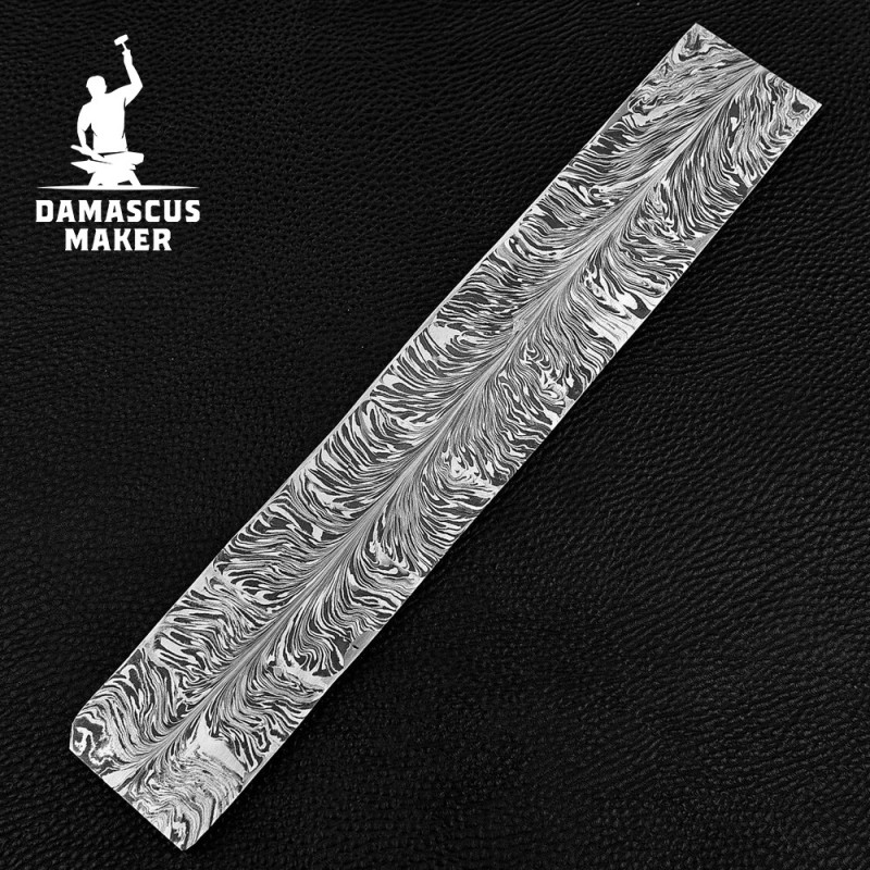 Damascus Feather Bar – Premium Steel for Custom Knives & Swords