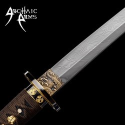 Handmade Damascus Steel Katana – Authentic Samurai Sword with Pearl Ha