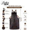 Dark Brown Full Grain Leather Apron – BBQ, Cooking, Butcher & Craft