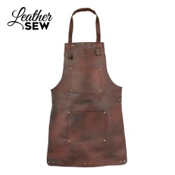 Dark Brown Personalized Leather Apron – Perfect for BBQ, Cooking & DIY