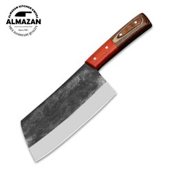 Handmade Carbon Steel Cleaver with Dollar Wood Handle