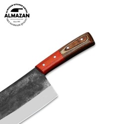 Handmade Carbon Steel Cleaver with Dollar Wood Handle