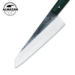 Hand Forged Carbon Steel Culinary Tool - Verdant Masterpiece