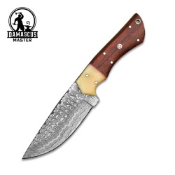 Damascus Hunting Knife - Rosewood Handle