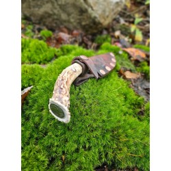 Custom 1095 HCS Knife: Whitetail Antler Handle & Buffalo Nickel