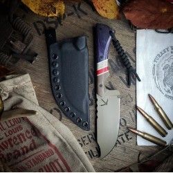 1095 High Carbon Steel Knife: Cerakoted Coyote Tan & Kydex Sheath