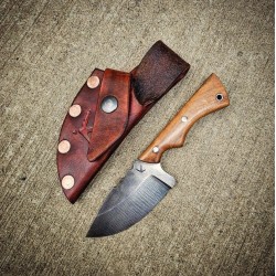 Jake 006 Skinning Knife with Olive Wood Handle & Leather Sheath