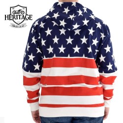 Unisex Patriotic Stars Full Zip Hoodie - Stylish & Cozy