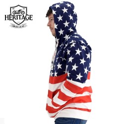 Unisex Patriotic Stars Full Zip Hoodie - Stylish & Cozy